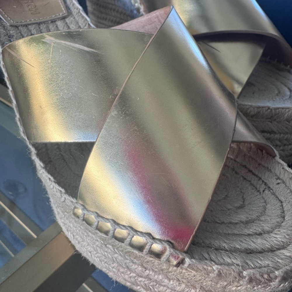 Gold Wedge Sandals - Picture 9 of 9